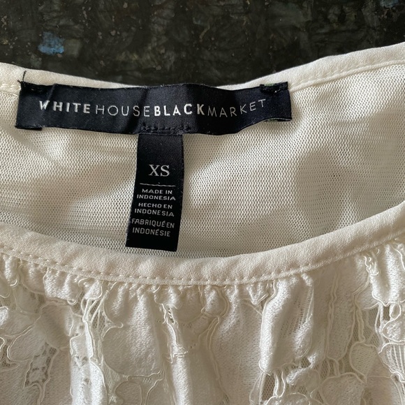 WHITEHOUSE BLACK MARKET White lace cut out shoulders blouse xsmall - Picture 2 of 4